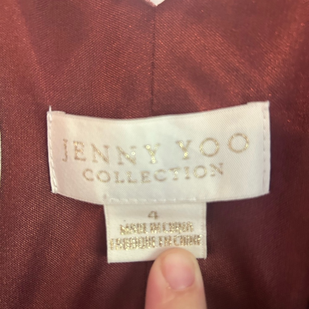 Jenny Yoo Rich Burgundy Gown - Velour bridesmaid gown, original price >$300 - Picture 2 of 4